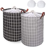 Magicfun 2PCS Cestos para La Colada- 43L Grandes Cesto para Ropa Sucia- Plegable Cesta de Tela para Ropa Juguetes Baño…